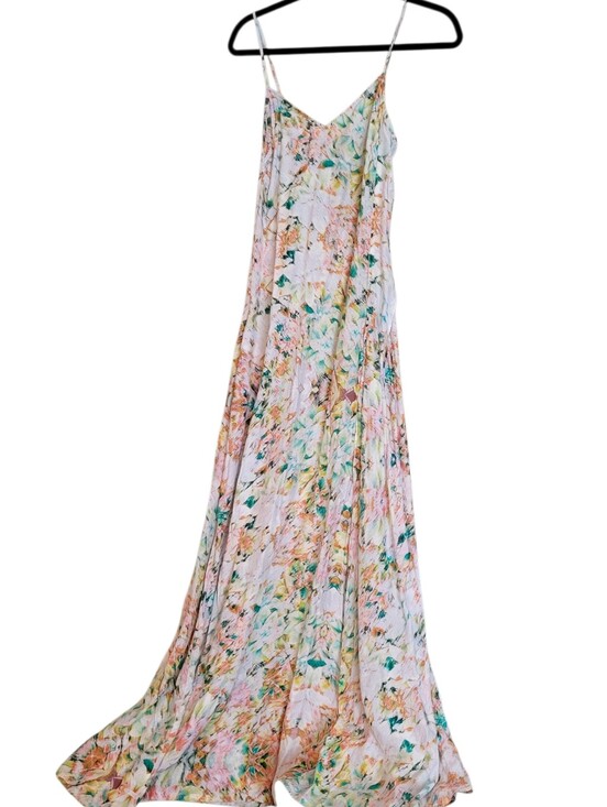 Essentiel Antwerp Dresses & Skirts - ESSENTIEL ANTWERP Silk Floral Maxi Dress in White with Yellow and Green Accents